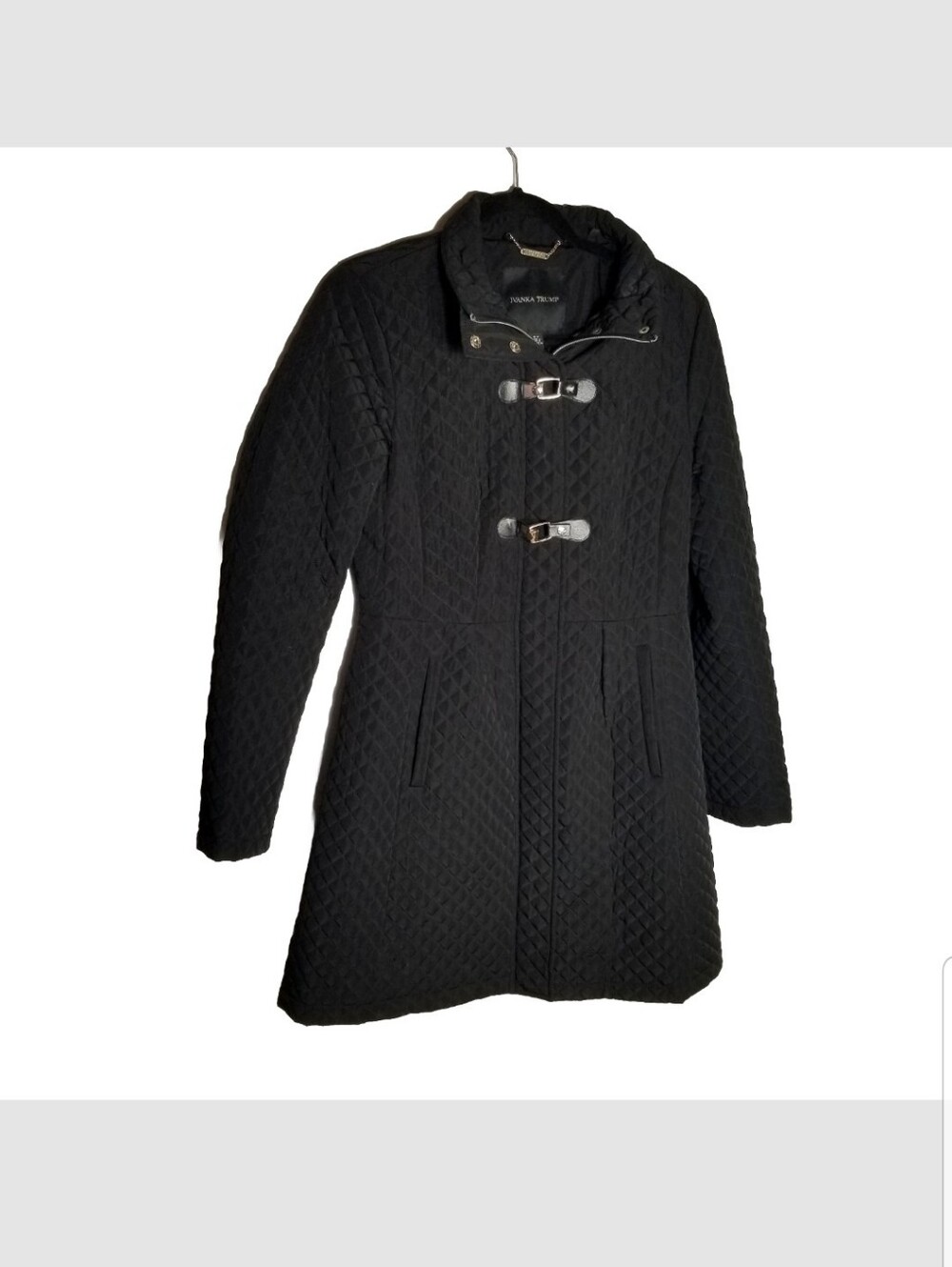 Ivanka Trump Coat Women's Small Full Zip And Snap Black Quilted No Hood